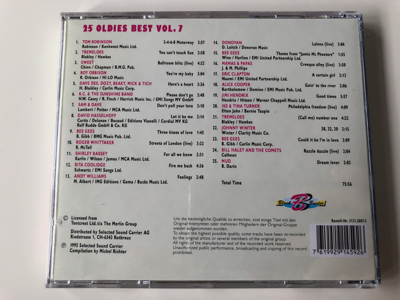 100 Oldies Best - Vol. 2 - CD Box 4 / Donovan - Colours, Sweet - Ballroom blitz, Archies - Sugar sugar, Rubettes - I Can do it, Marmalade - Rainbow, Johnny Cash - Big river, and many others / Selected Sound Carrier 4x Audio CD, Box Set / 5033