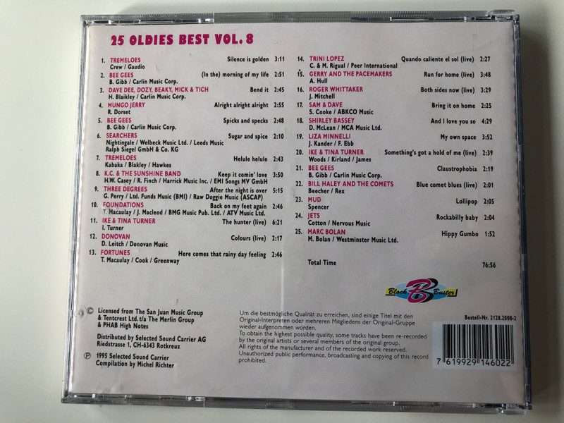 100 Oldies Best - Vol. 2 - CD Box 4 / Donovan - Colours, Sweet - Ballroom blitz, Archies - Sugar sugar, Rubettes - I Can do it, Marmalade - Rainbow, Johnny Cash - Big river, and many others / Selected Sound Carrier 4x Audio CD, Box Set / 5033