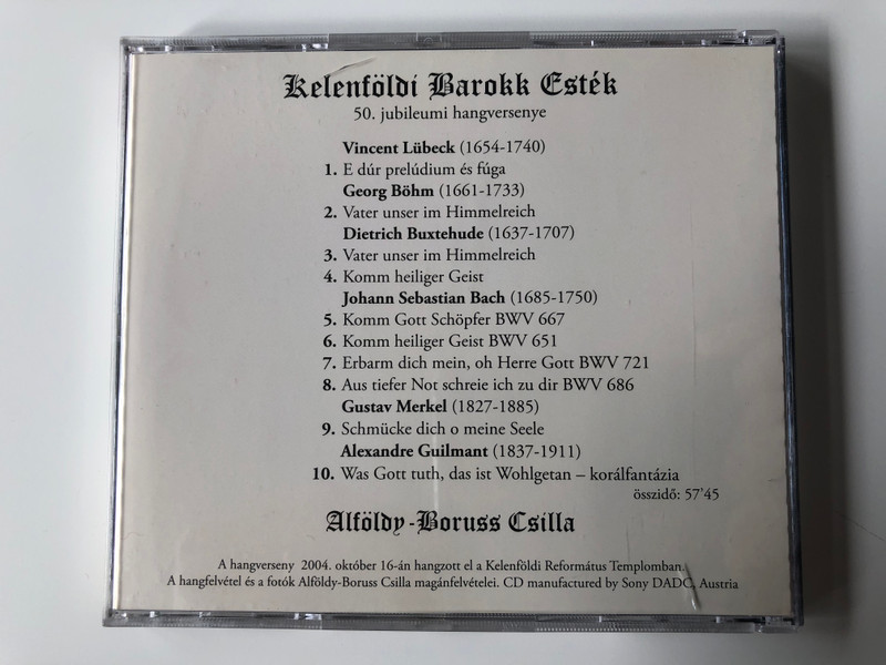 Kelenfoldi Barokk Estek - 50. jubileumi hangversenye / Orgonal: Alfoldy-Boruss Csilla / Audio CD 2004 / AB-2005