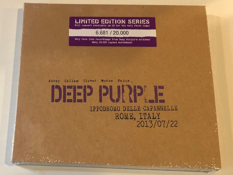 Airey, Gillan, Glover, Morse, Paice - Deep Purple ‎– Ippodromo Delle Capannelle, Rome, Italy 2013/07/22 / Limited Edition Series / Ear Music 2x Audio CD 2019 / 0214431EMU