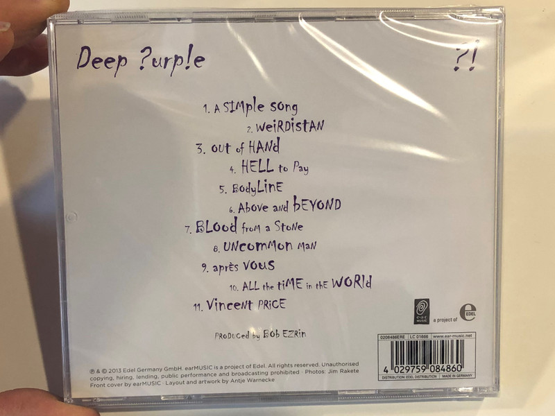 Deep ?urp!e ‎– Now What?! / Ear Music ‎Audio CD 2013 / 0208486ERE