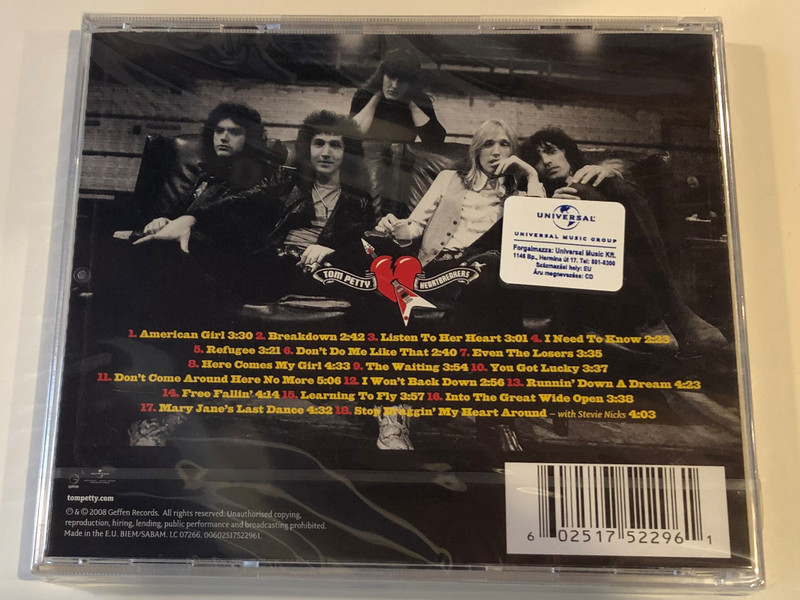 Tom Petty And The Heartbreakers ‎– Greatest Hits / The Classic Hits Collection Remastered & Now Including ''Stop Draggin' My Heart Around'' with Stevie Nicks / Geffen Records ‎Audio CD 2008 / 00602517522961