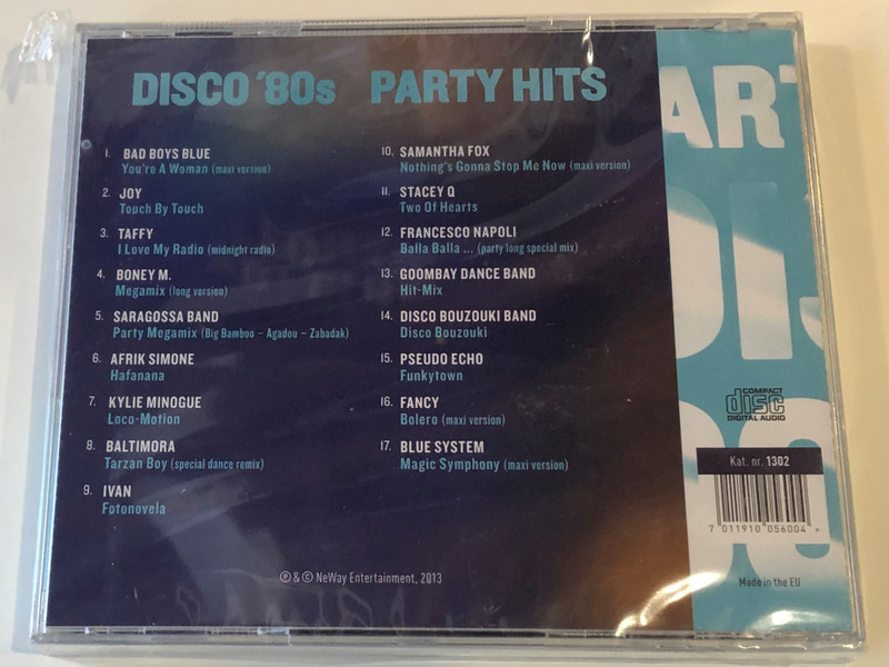 Party Hits Disco '80s / Bad Boys Blue, Francesco Napoli, Joy, Fancy, Stacey Q, Samantha Fox, and many others / Neway Studios Audio CD 2013 / 1302
