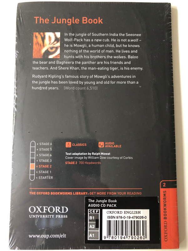 The Jungle Book by Rudyard Kipling / Oxford bookworms series Stage 2-700 headwords / Audio CD Pack / Text adaptation by Ralph Mowat (9780194790260)