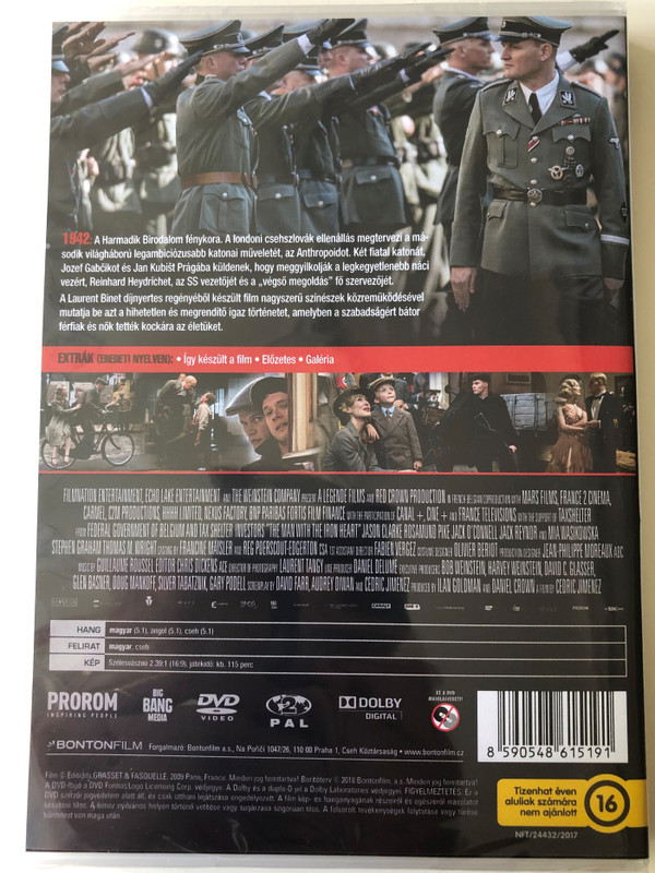 The man with the iron heart - HHhH DVD 2017 Himmler agyát Heydrichnek hívják / Directed by Cédric Jimenez / Starring: Jason Clarke, Rosamund Pike, Jack O'Connell, Jack Reynor (8590548615191)