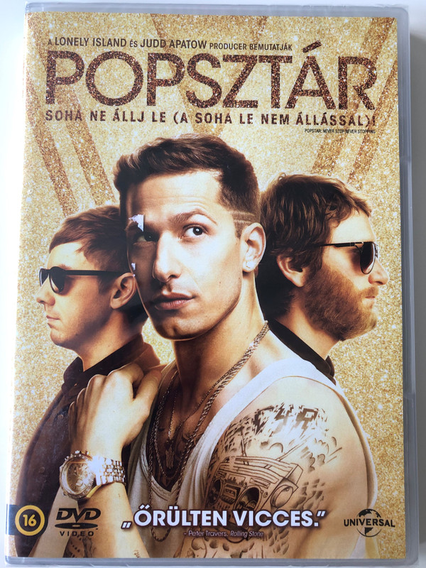 Popstar - Never stop never Stopping DVD 2016 Popsztár - Soha ne állj le (a soha le nem állással) / Directed by Akiva Schaffer, Jorma Taccone / Starring: Andy Samberg, Jorma Taccone, Akiva Schaffer, Sarah Silverman (8590548613418)