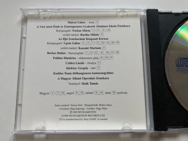Szép Karácsonyéj - Népszerü Karácsonyi Dallamok - Deák Tamás Feldolgozásában / Hungaroton Classic Audio CD 1998 Stereo / HCD 16694