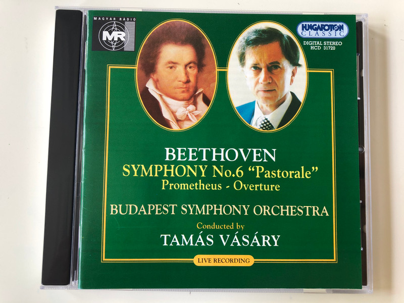 Beethoven - Symphony No. 6 ''Pastorale'', Prometheus-Overture / Budapest Symphony Orchestra, Conducted by Tamas Vasary / Live Recording / Hungaroton Classic Audio CD 1997 Stereo / HCD 31720