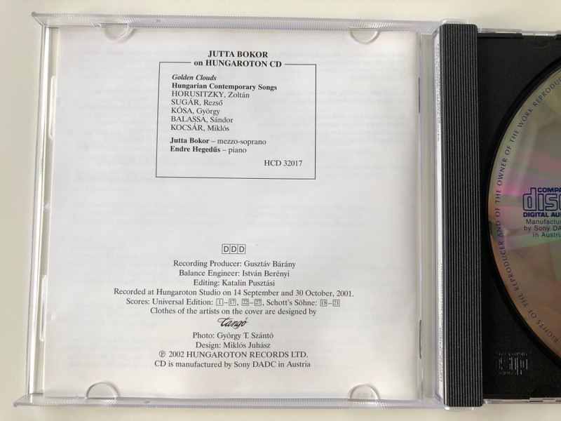 Goldmark Songs - Jutta Bokor (mezzo-soprano), Marta Gulyas (piano) / Hungaroton Classic Audio CD 2002 Stereo / HCD 31967 (5991813196729)