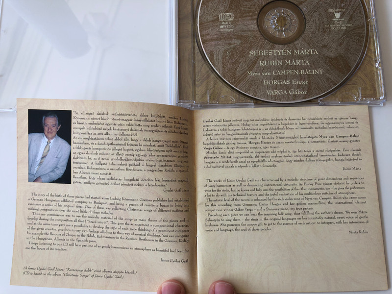 Gyulai Gaál János: Inspirations / Sebestyén Márta Népdalokat Énekel Eredeti Nyelven / Rubin Márta Zongorázik / Myra Van Campen-Bálint, Horgas Eszter, Varga Gábor / Periferic Records ‎Audio CD 2001 / BGCD 096