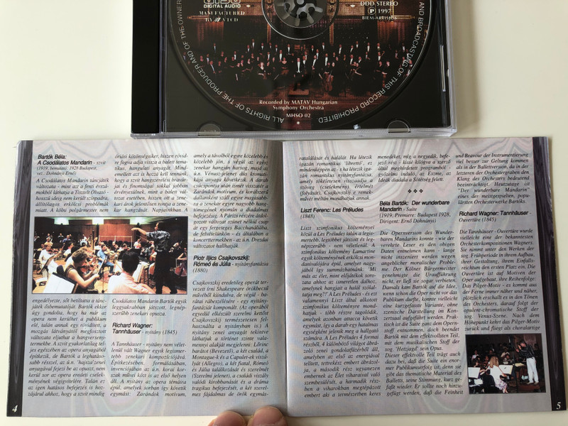 MATÁV Szimfónikus Zenekar / Bartok, Wagner, Csajkovszkij, Liszt / 1907 - 1997 / MATAV Music House Audio CD 1997 Stereo / MHSO 02