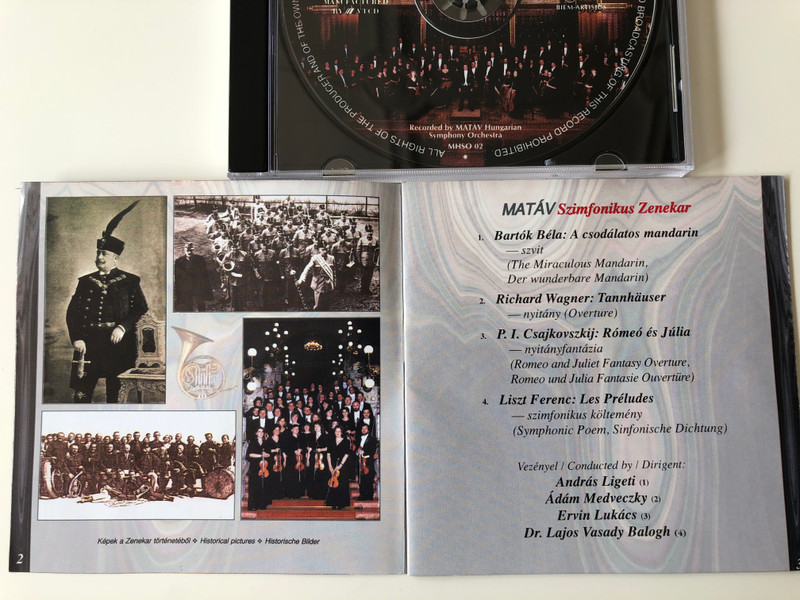 MATÁV Szimfónikus Zenekar / Bartok, Wagner, Csajkovszkij, Liszt / 1907 - 1997 / MATAV Music House Audio CD 1997 Stereo / MHSO 02