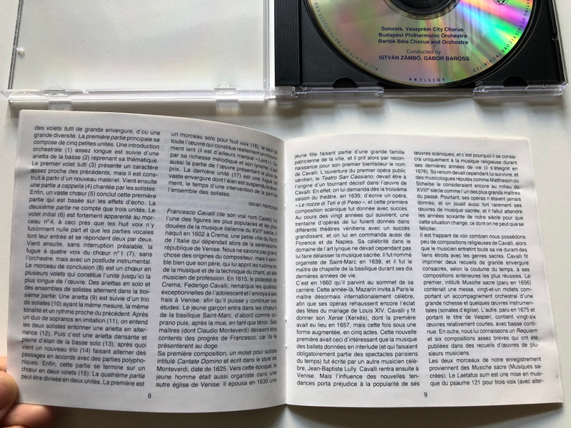 Charpentier – Te Deum / Cavalli - Laetatus Sum, Magnificat / Veszprem City Chorus, Budapest Philharmonic Orchestra, István Zámbó / Bartok Bela Chorus and Orchestra of the Eotvos Lorand University / Hungaroton ‎Classic Audio CD 1995 Stereo / HCD 12920