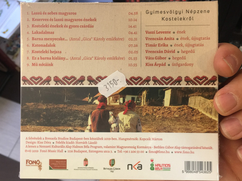 Gyimesvölgyi Népzene Kostelekről / Vaszi Levente - Vrencsán Anita / Kíséri A Zúgató Zenekar , Közreműködik Timár Erika ‎/ Fonó Records Audio CD 2019 / 5998048543625