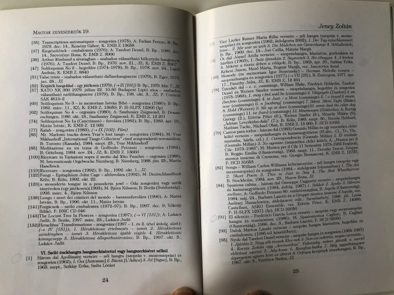 Jeney Zoltán (1943-2019) Magyar Zeneszerzők 19. by Szitha Tünde / Mágus Kiadó (9789639433038)