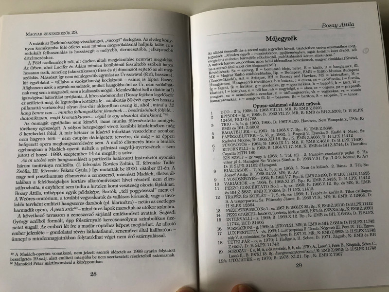 Bozay Attila (1939-1999) Magyar Zeneszerzők 23. by Olsvay Endre / Mágus Kiadó (9789639433137)