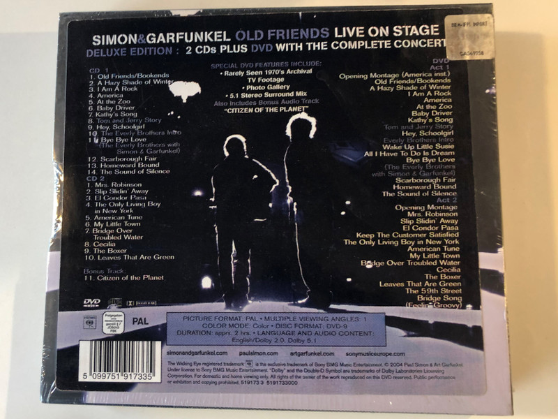 Simon & Garfunkel ‎– Old Friends - Live On Stage / Deluxe Edition / Columbia ‎2x Audio CD + DVD 2004 / 5191733000