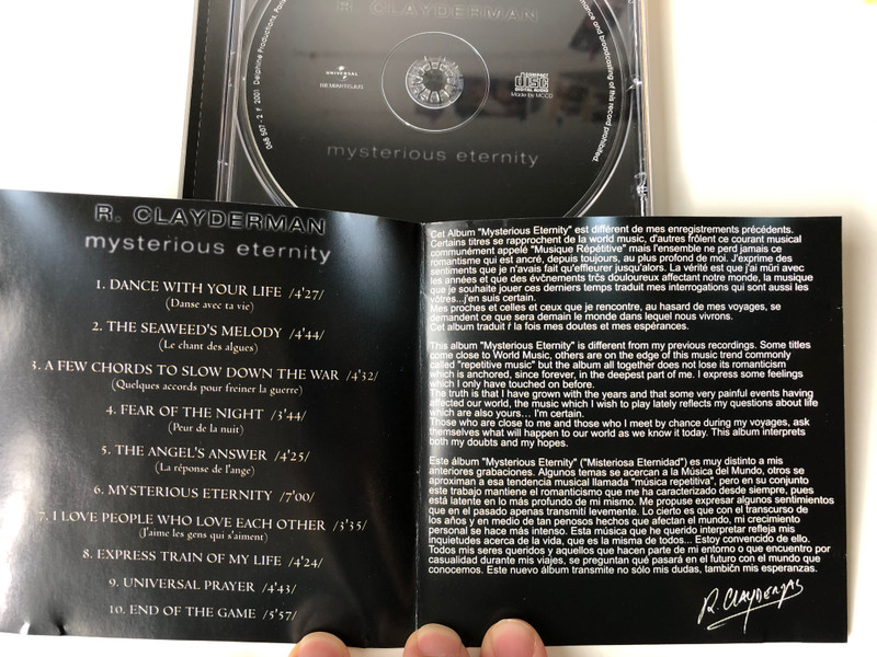 Mysterious Eternity - R. Clayderman ‎/ Delphine Productions Audio CD 2001 / 068 507-2
