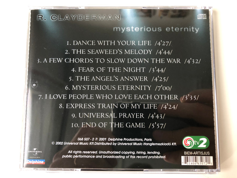 Mysterious Eternity - Richard Clayderman ‎/ Delphine Productions Audio CD 2001 / 068 507-2