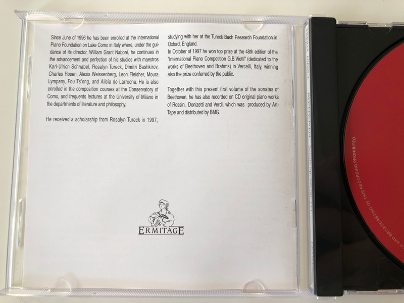 Christian Leotta ‎(piano) – Vol. I - Sonata For Piano N.11 In B Flat Major Op.22, Sonata For Piano N.32 In C Minor Op.111 / Ermitage ‎Audio CD 1998 / FRERM 69668-2