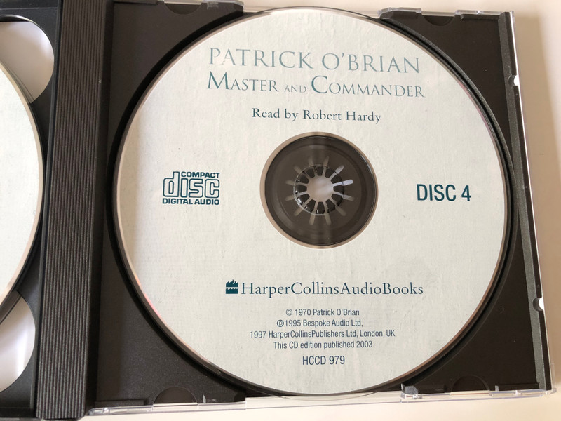 Master and Commander / Patrick O'Brian - Now A Major Motion Picture / Read by Robert Hardy / HarperCollinsAudioBooks / Harper Collins 4x Audio CD 1995 / HCCD 979