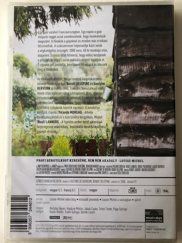 Louise Michel DVD 2008 Profi bérgyilkost keresünk - nem, nem akadály / Directed by Gustave De Kervern, Benoit Delépine / Starring: Yolande Moreau, Bouli Lanners (5996357344612)