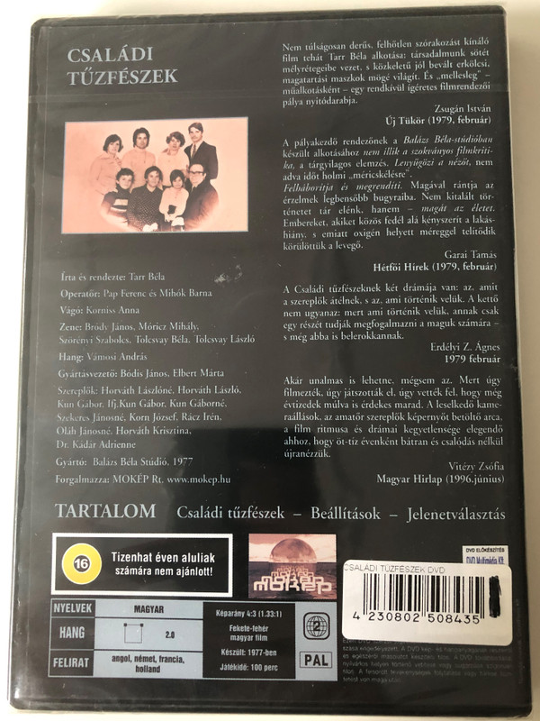 Családi Tűzfészek DVD 1977 Family Nest / Directed by Tarr Béla / Starring: Laszlóné Horváth, László Horváth, Gábor Kun, Gábor, Ifj. Kun Gaborne, Kún Jánosné (4230802508435)