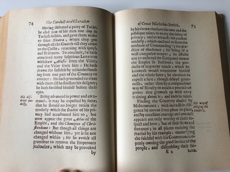 Angol életrajz Zrínyi Miklósról by Kovács Sándor Iván / Zrínyi-könyvtár II. / The Conduct and Character of Count Nicholas Serini - An English biography of Miklós Zrínyi / Zrínyi katonai kiadó 1987 / Essays, studies, facsimile and new prints of the texts (9633269342)