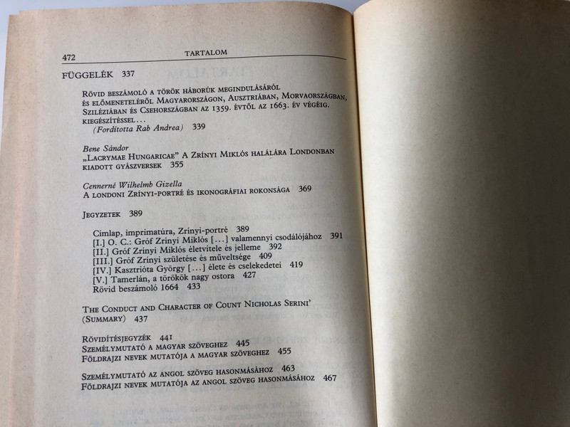 Angol életrajz Zrínyi Miklósról by Kovács Sándor Iván / Zrínyi-könyvtár II. / The Conduct and Character of Count Nicholas Serini - An English biography of Miklós Zrínyi / Zrínyi katonai kiadó 1987 / Essays, studies, facsimile and new prints of the texts (9633269342)