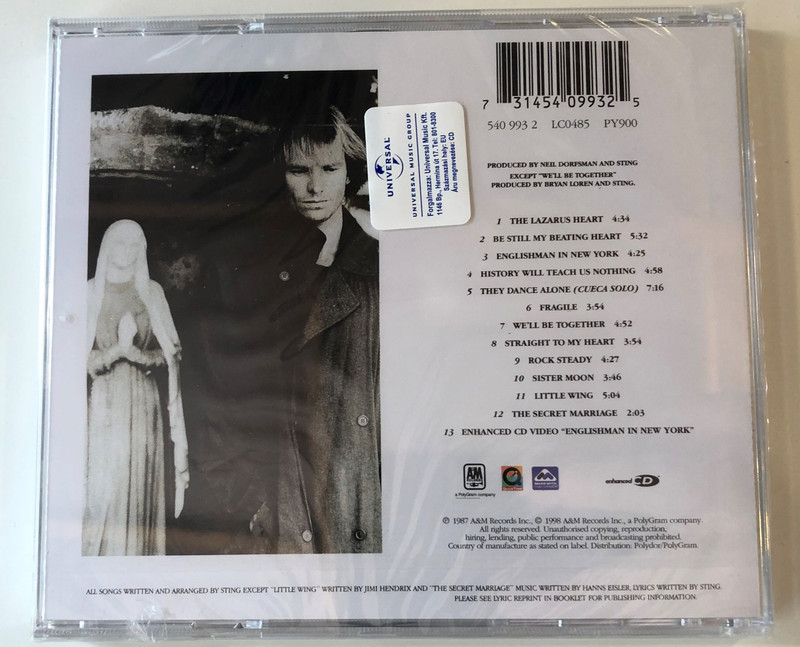 Sting ‎– ...Nothing Like The Sun / Digitally Remastered / A&M Records ‎Audio CD 1998 / 540 993 2
