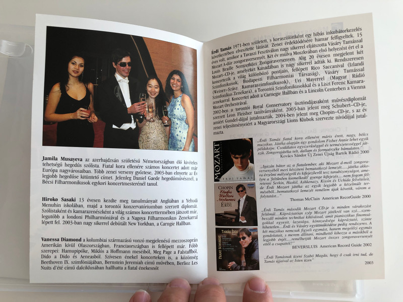 Érdi Tamás és Barátai három földrészről DVD 2005 Jamila Musayeva, Hiroko Sasaki, Vanessa M. Diamond / Chopin, Schubert, Mozart, Brahms / Weiner-Szász Kamaraszimfonikusok / Conducted by Pál Tamás / ÉrdiDVD 001 (érdidvd001)