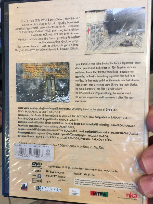 Naplófilm - 12 voltam '56-ban DVD 2006 Diary film / Directed by Edvy Boglárka és Silló Sándor / Based on Csics Gyula's Diary - Készült Csics Gyula naplója alapján (1610271324027)