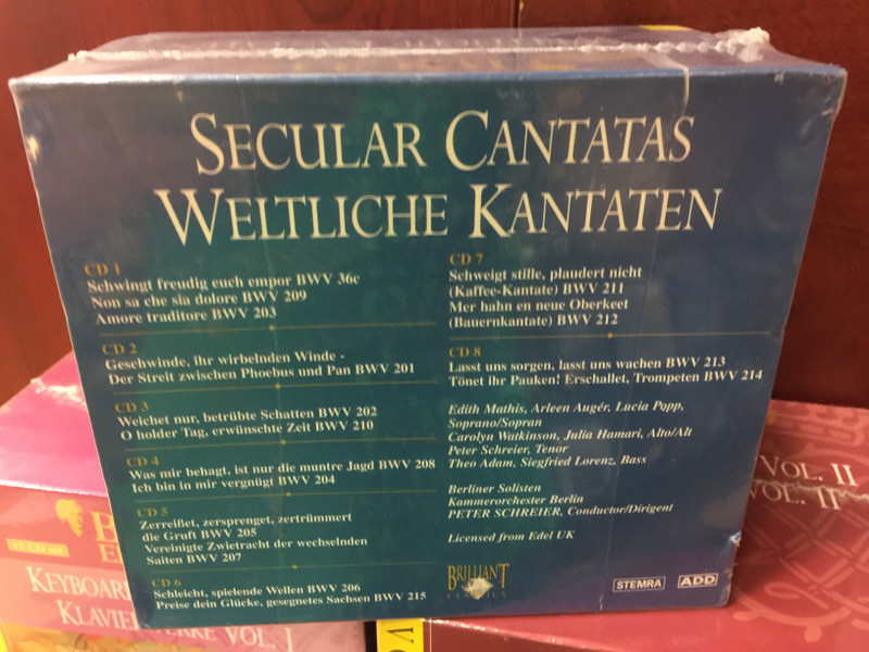 Bach Edition – Volume 7 / Secular Cantatas - Weltliche Kantaten / Brilliant Classics ‎8x Audio CD, Box Set / 99366