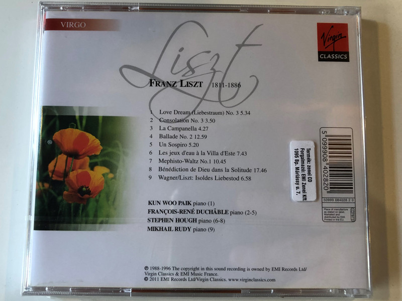Liszt - Reve D'Amour / Virgin Classics Audio CD 2011 / 5099908402820