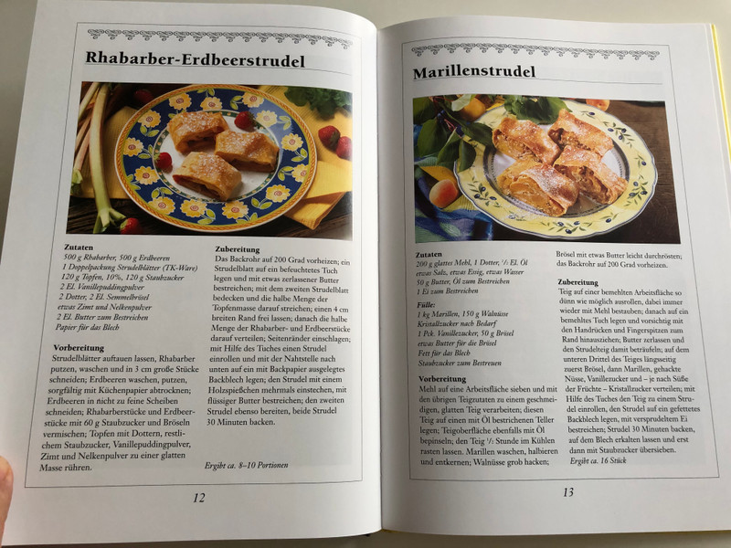 Das Strudelkochbuch / German language cookbook - the Strudel / Corvina Verlag 2003 / Hardcover (9631352773)