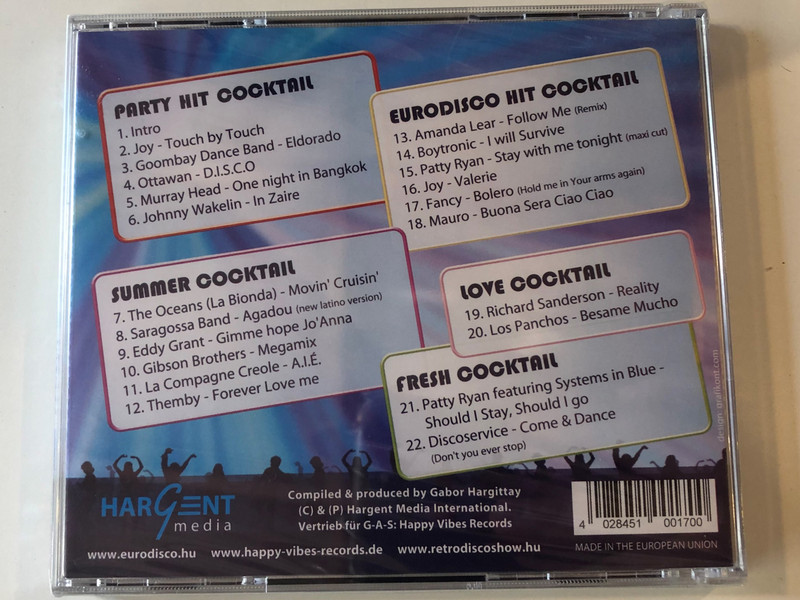 Weekend Disco Party / 100& 80's Hits & Stars / Touch By Touch, In Zaire, One Night In Bangkok, D.I.S.C.O., Agadou, Buona Sera Ciao Ciao, Bolero, I Will Survive... / Hargent Media Audio CD / 4028451001700
