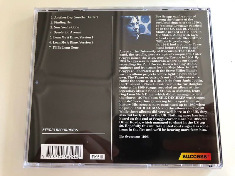 Boz Scaggs ‎– Back In The Days / Biographical Details On The Back / Success ‎Audio CD 1996 / 16294CD
