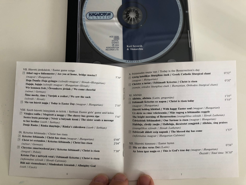Kati Szvorák – Alleluia (Húsvét Közép-Európában = Easter In Central Europe) / Hungaroton Classic Audio CD 2004 Stereo / HCD 18268