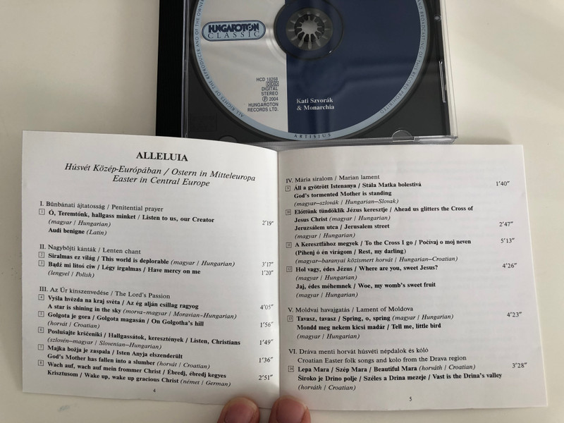 Kati Szvorák – Alleluia (Húsvét Közép-Európában = Easter In Central Europe) / Hungaroton Classic Audio CD 2004 Stereo / HCD 18268