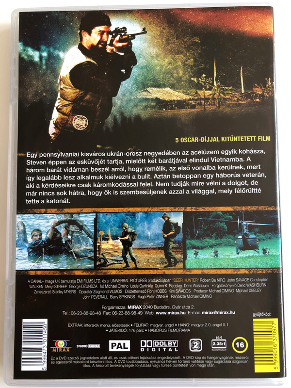 Deer Hunter DVD 1978 A Szarvasvadász / Directed by Michael Cimino / Starring: Robert de Niro, Christopher Walken, Meryl Streep (5996473011450)