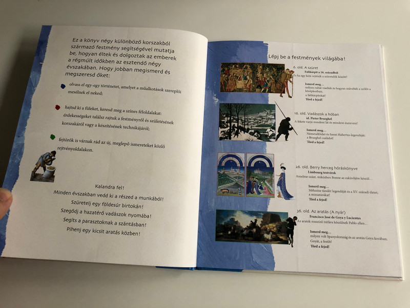 A négy évszak by Sylvie Dannaud, Gertrude Dordor / Hungarian edition of Des saisons et des hommes / Móra könyvkiadó 2008 / Translated by Tüske Hegedűs Andrea / The Seasons - Classical paintings (9789631185218)