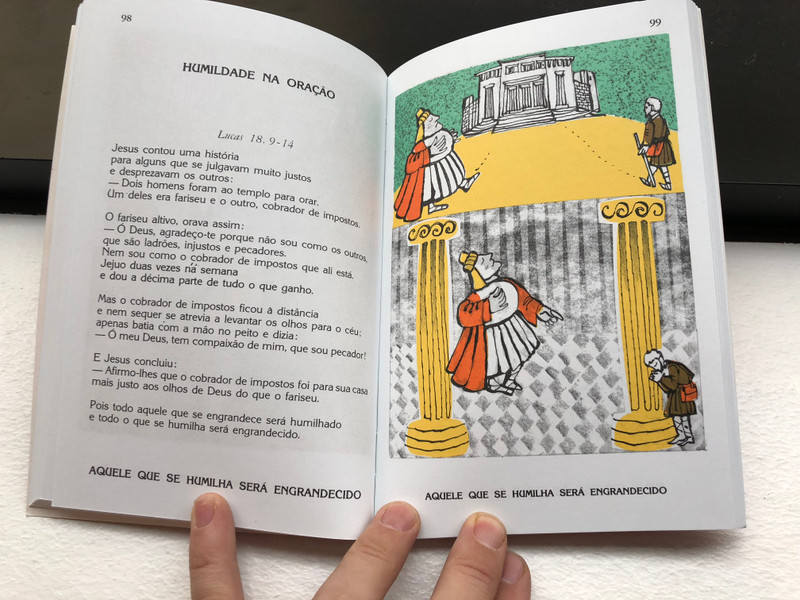 A boa nova para as crianças / Portuguese language Gospel for Children / 85 Bible texts adapted for kids / Illustrated by Jacques Perrenoud / Portuguese Bible Society 2000 / Paperback (9729085382)