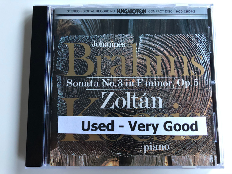 Johannes Brahms - Sonata No.3 In F Minor, Op.5 / Zoltán Kocsis ‎- piano / Hungaroton ‎Audio CD Stereo / HCD 12601-2