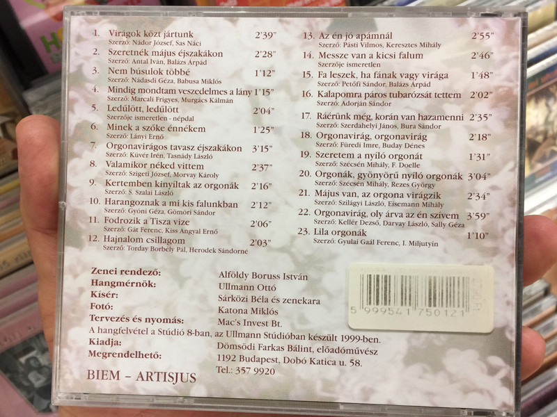 Orgonavirag / Magyar notak orokzokl dallamok / Domsodi Farkas Balint eloadasaban / Audio CD 1999 / 5999541750121