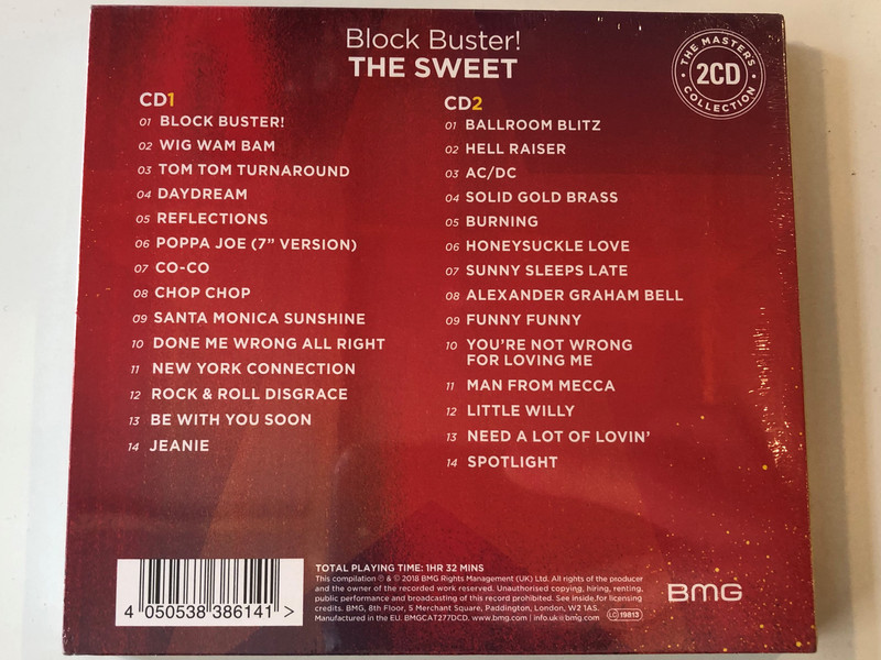 Block Buster! - The Sweet ‎/ The Masters Collection / Block Buster!, Wig Wam Bam, Ballroom Blitz, Hell Raiser, Poppa Joe, Daydream / BMG 2x Audio CD 2018 / BMGCAT277DCD