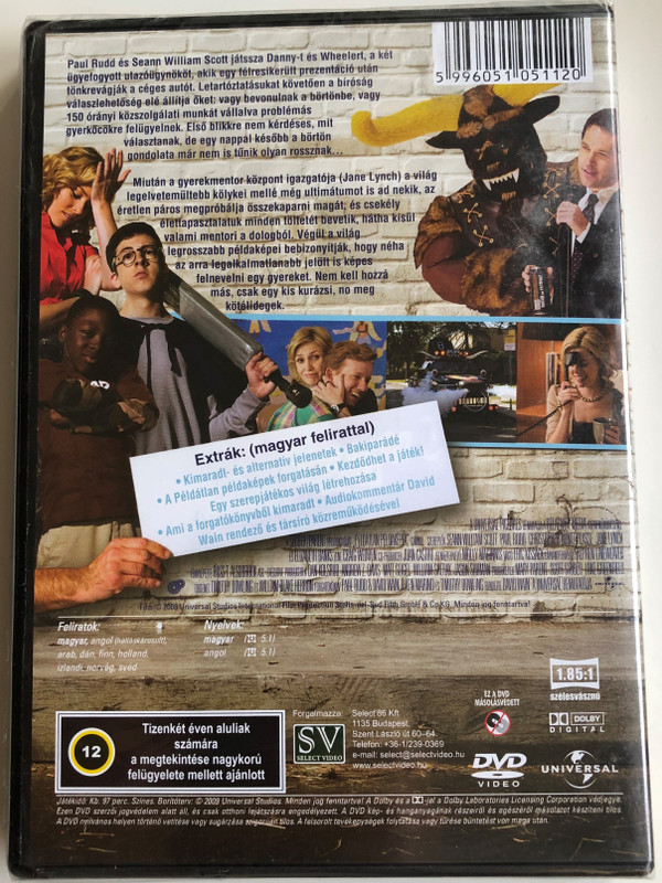 Role Models DVD 2008 Példátlan példaképek / Directed by David Wain / Starring: Seann William Scott, Paul Rudd, Christopher Mintz-Plasse (5996051051120)