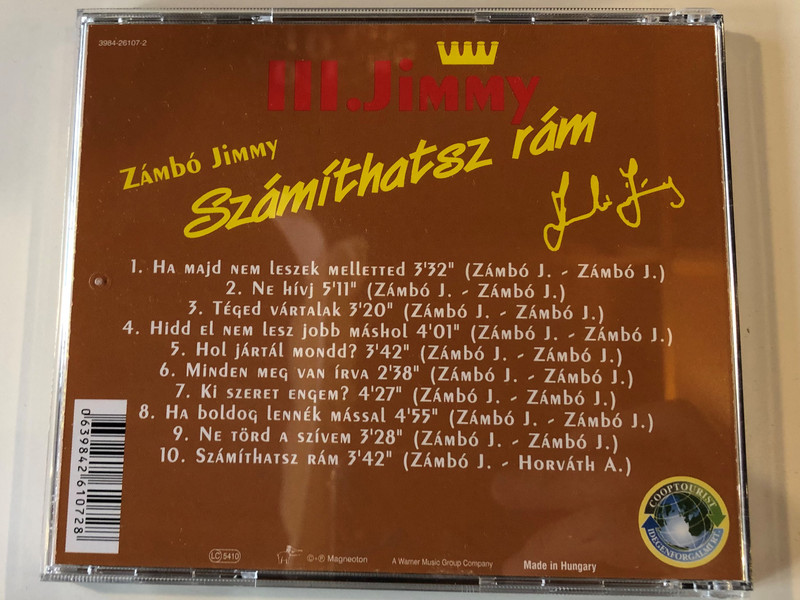 III. Jimmy ‎– Számíthatsz Rám / Magneoton Audio CD / 3984-26107-2