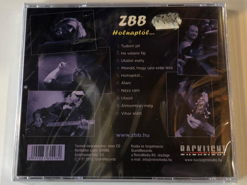 ZBB ‎– Holnaptól... / GrundRecords ‎Audio CD 2012 / GR005