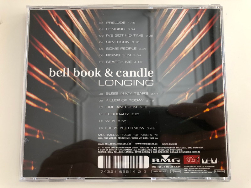 Bell Book & Candle ‎– Longing / Incl. Multimedia Track For Mac & PC / BMG Berlin Musik GmbH ‎Audio CD 1999 / 74321 68514 2