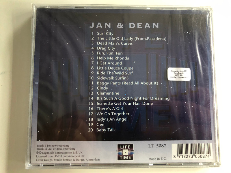 Jan & Dean ‎– Surf City / The Litle Old Lady (From Pasadena), I Get Around, Dead Man's Curve, Fun Fun Fun, Help Me Rhonda / Life Time Records ‎Audio CD / LT 5087 (8712273050874)